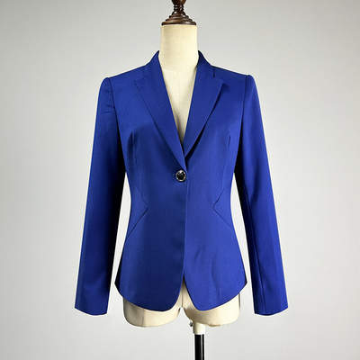 职业装两件套蓝色西装套装半身裙