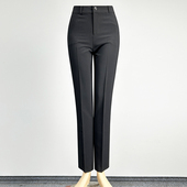 品牌职业装 女2026中腰修身 直筒裤 长裤 黑色西装 酒店制服正装 裤