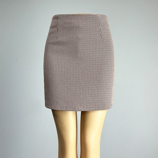 黑色千鸟格短裙半身裙女2026弹力性感防走光安全裤 细格子包臀裙