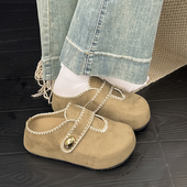 包头半拖鞋 厚底内增高勃肯鞋 外穿 一脚蹬凉拖鞋 单鞋 女2026新款 春季