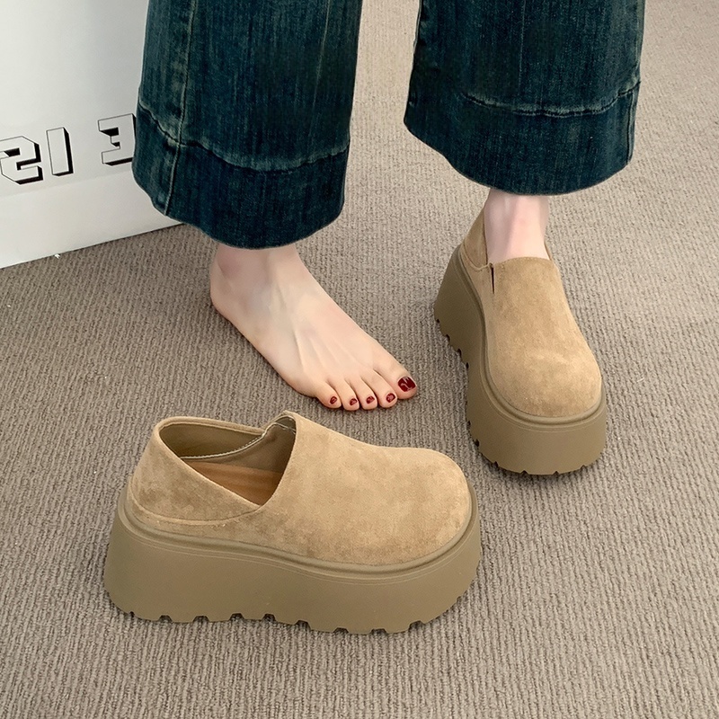 厚底增高勃肯鞋一脚蹬单鞋女