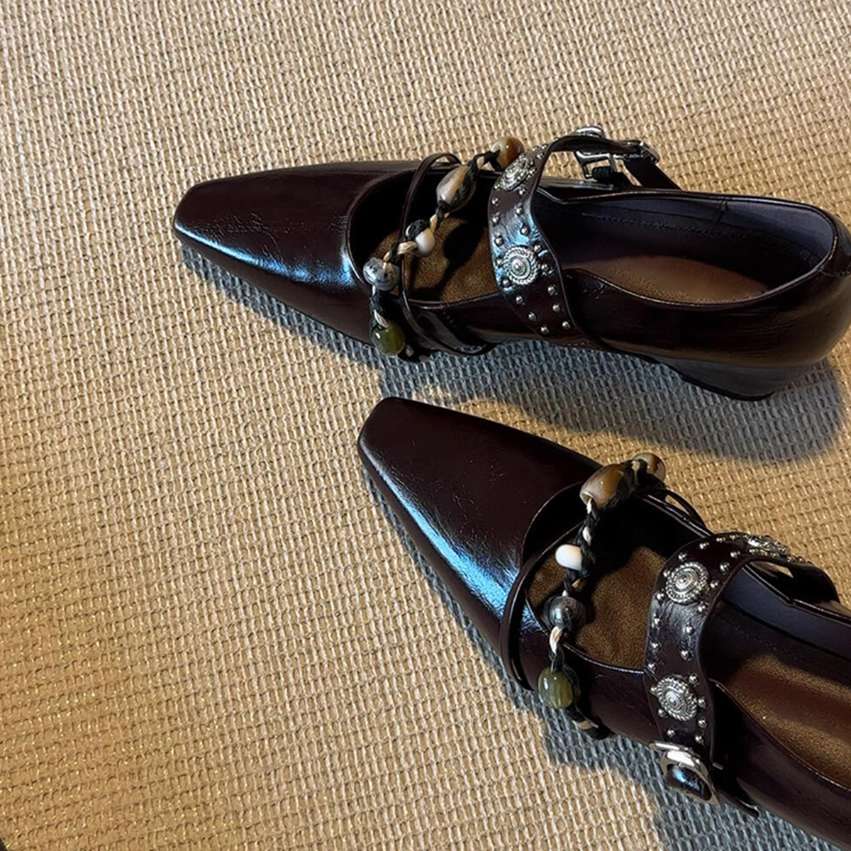 内增高玛丽珍鞋女方头一字带单鞋