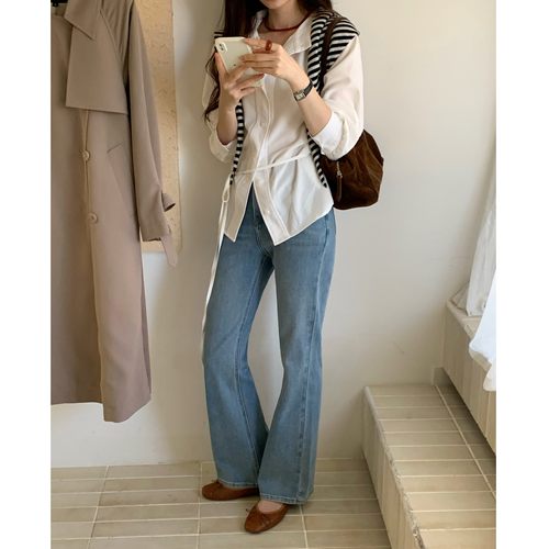 显瘦韩版磨白2024秋季新款长裤