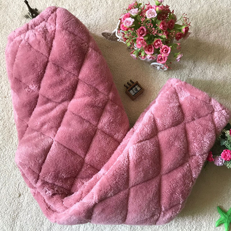 秋冬季三层夹棉法兰绒加厚女士睡裤珊瑚绒家居裤休闲加绒保暖长裤