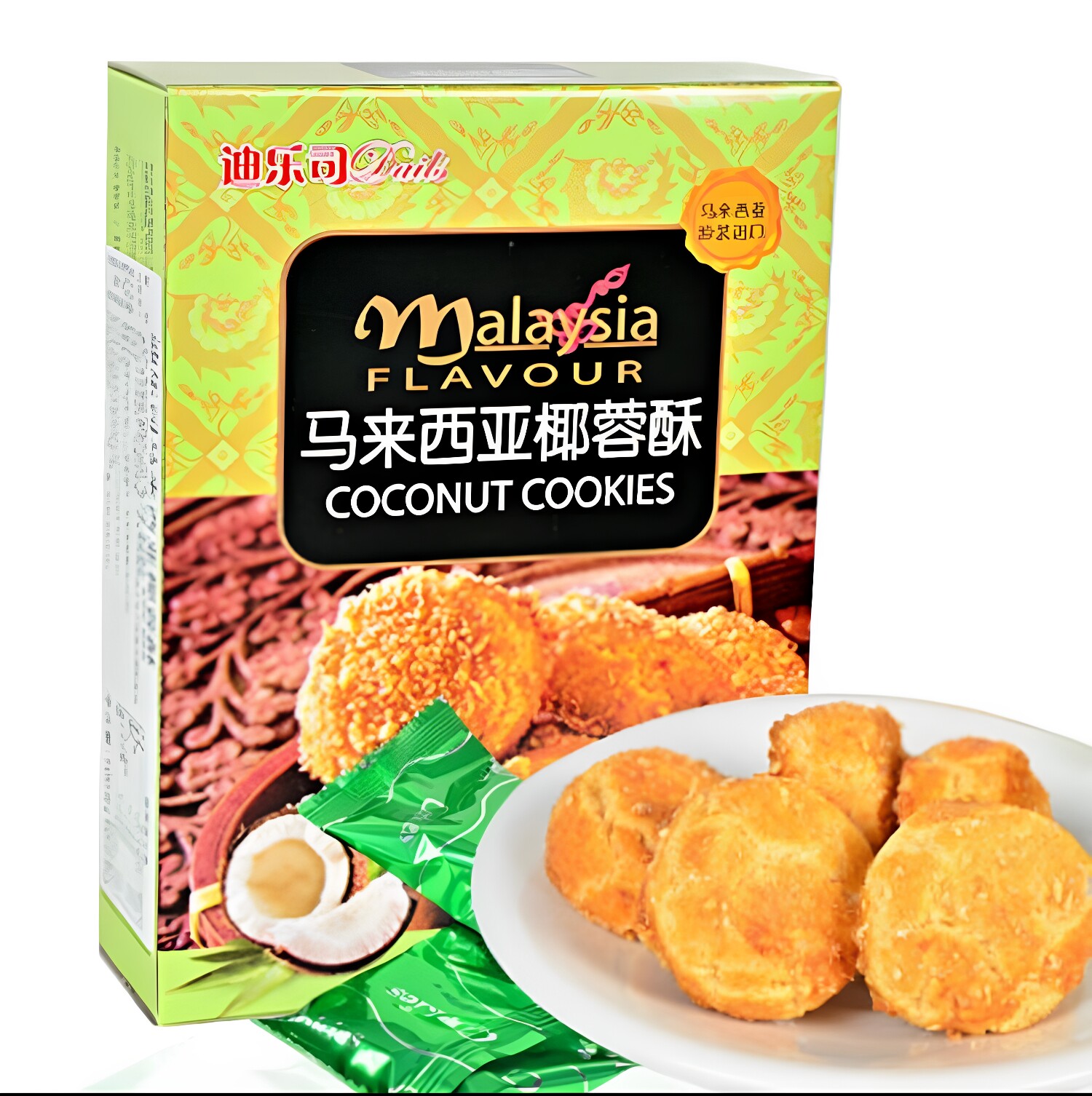 马来西亚原装进口迪乐司椰蓉酥100g饼干美味酥点传统糕点休闲零食