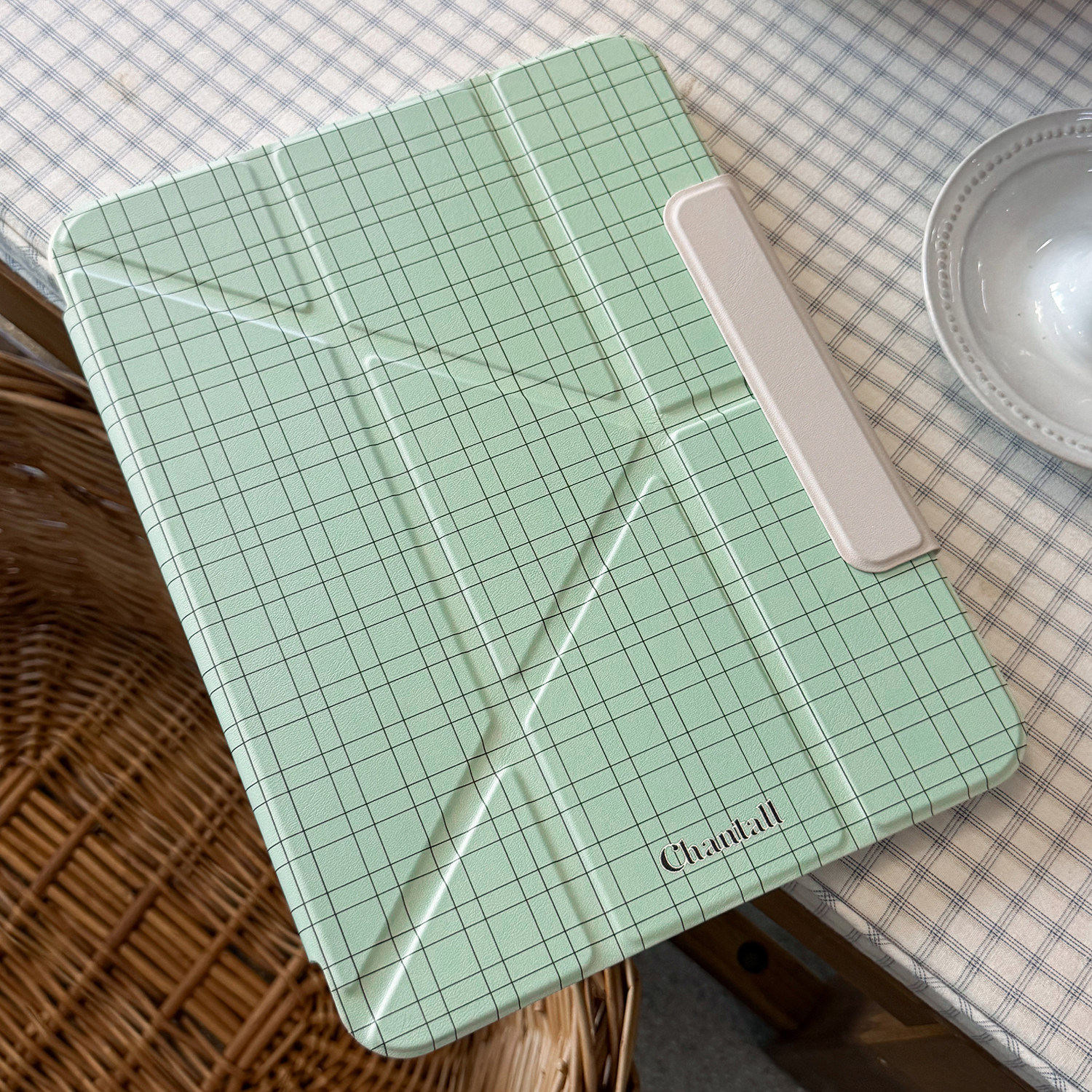 简约韩系格纹iPadair8保护壳图片