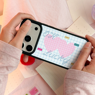 Chantall青桃简约爱心苹果17全包保护套 17pro趣味少女磁吸外壳 iPhone16promax小众ins风格纹手机壳