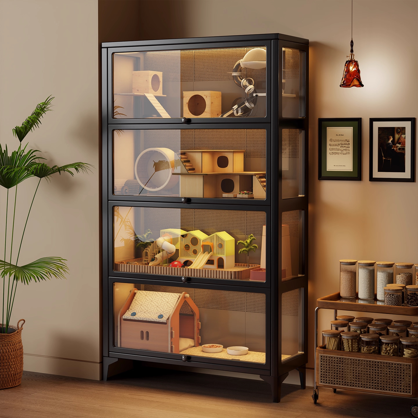 洛克菲勒钢制上翻门储物柜仓鼠柜