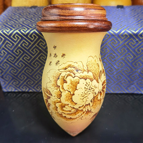 天一阁精品津门鬼子六素模松脖鸡心葫芦老郑烫画牡丹花卉鸣虫用具
