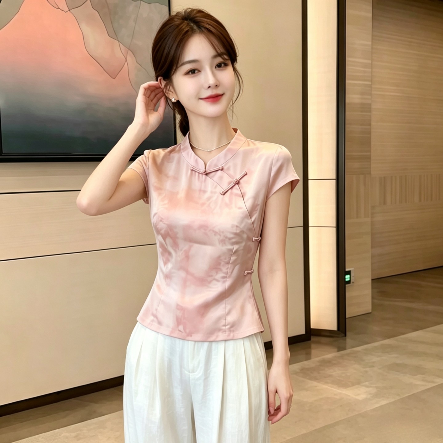 新中式时尚高级衬衫女夏季新款