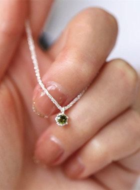 925银绿钻满天星项链低调精致