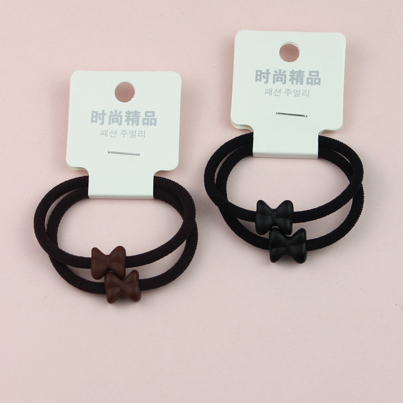 韩版螺纹领结头绳高级感发圈皮筋女扎头发绳头饰少女可爱简约皮套