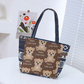 帆布包时尚 撞色流行单肩包圆筒PU百搭便当包日韩系女包大容量休闲