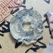 天然岫玉龙鱼平安扣吊坠高冰种保真男女款 玉石挂件鱼跃龙门精雕坠