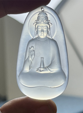 天然岫玉素衣观音吊坠保真通透精工好货男女款实物拍摄玉挂坠礼物