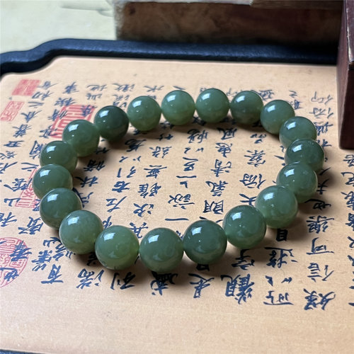 岫玉和田玉圆珠手串高油高密百搭