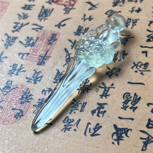 天然岫玉降魔杵吊坠保真精工