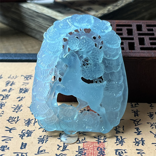 天青冻梅花鹿吊坠保真天然岫玉镂空手工玉石挂件收藏级别礼物玉坠