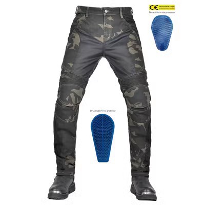 摩托车牛仔骑行裤男女服复古透气网眼赛车裤子骑士夏季机车防摔裤