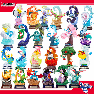 REMENT宝可梦摇曳秋千 龙系雕像快龙甲贺忍蛙 多隆巴鲁托潮玩盲盒