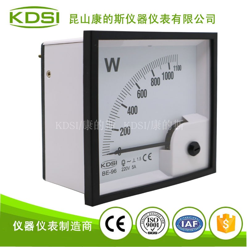 KDSI厂家供应指针式单相功率表BE-96 AC1100W 220V 5A