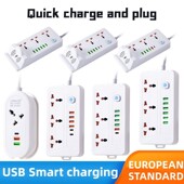 无线充PD插座英规6位usb桌面插排欧标美标国际通用孔多功能延长线