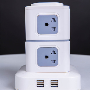 塔型泰国插座美标菲律宾USB过载保护分控开关立式多位插排延长线