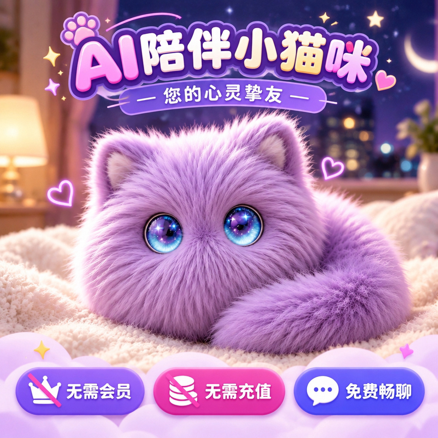 ai智能机器人儿童陪伴对话毛绒玩具电子宠物女孩礼物公仔挂件猫咪