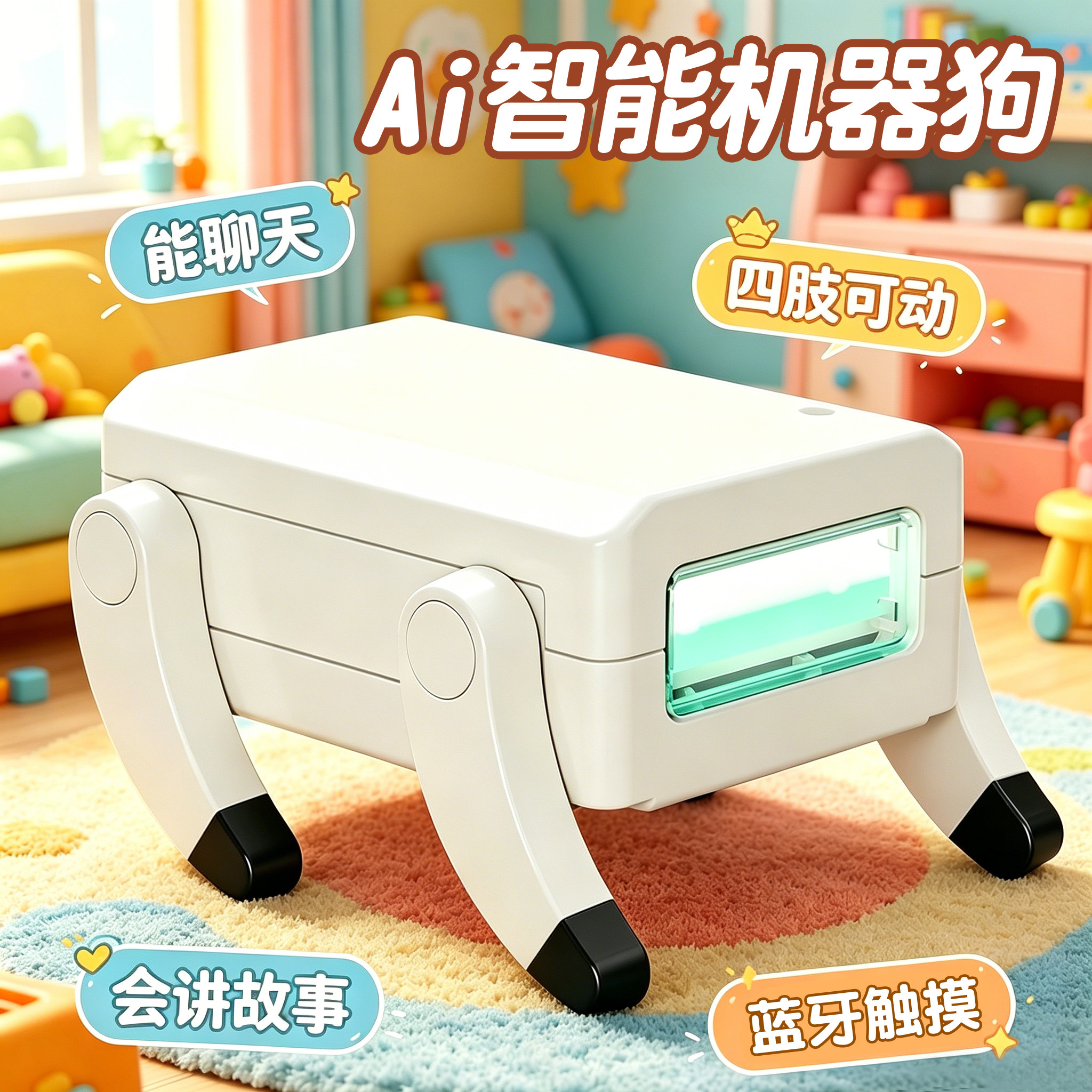摩突突AI陪伴机器人智能狗工桌面电子宠物生日礼物男生孩儿童玩具