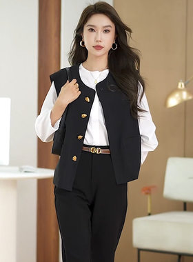 春秋小众高级感修身西装马甲女