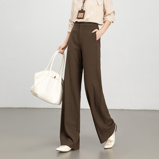简约宽松高腰休闲垂感通勤直筒裤 新款 女2025秋季 菲尔娅奇阔腿裤
