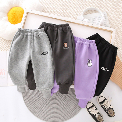 2024男女童秋冬加绒外穿休闲裤子