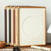 定做相框定制挂墙正方形圆角画框仿铜角高级感A4a3空框装 裱字画框