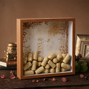 红酒塞展示框葡萄酒软木塞相框酒瓶瓶塞收纳盒收集收藏展示酒柜框