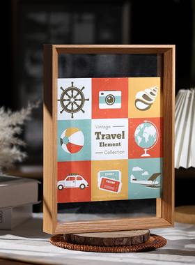 双面透明画框A4摆台压花框架A3标本框大尺寸亚克力相框海报框挂墙