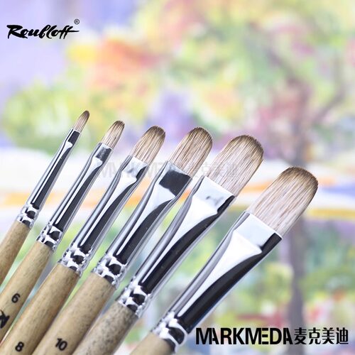 俄罗斯鲁布洛夫油画笔Roubloff坦培拉笔仿猫鼬半圆峰 水彩笔 1T34