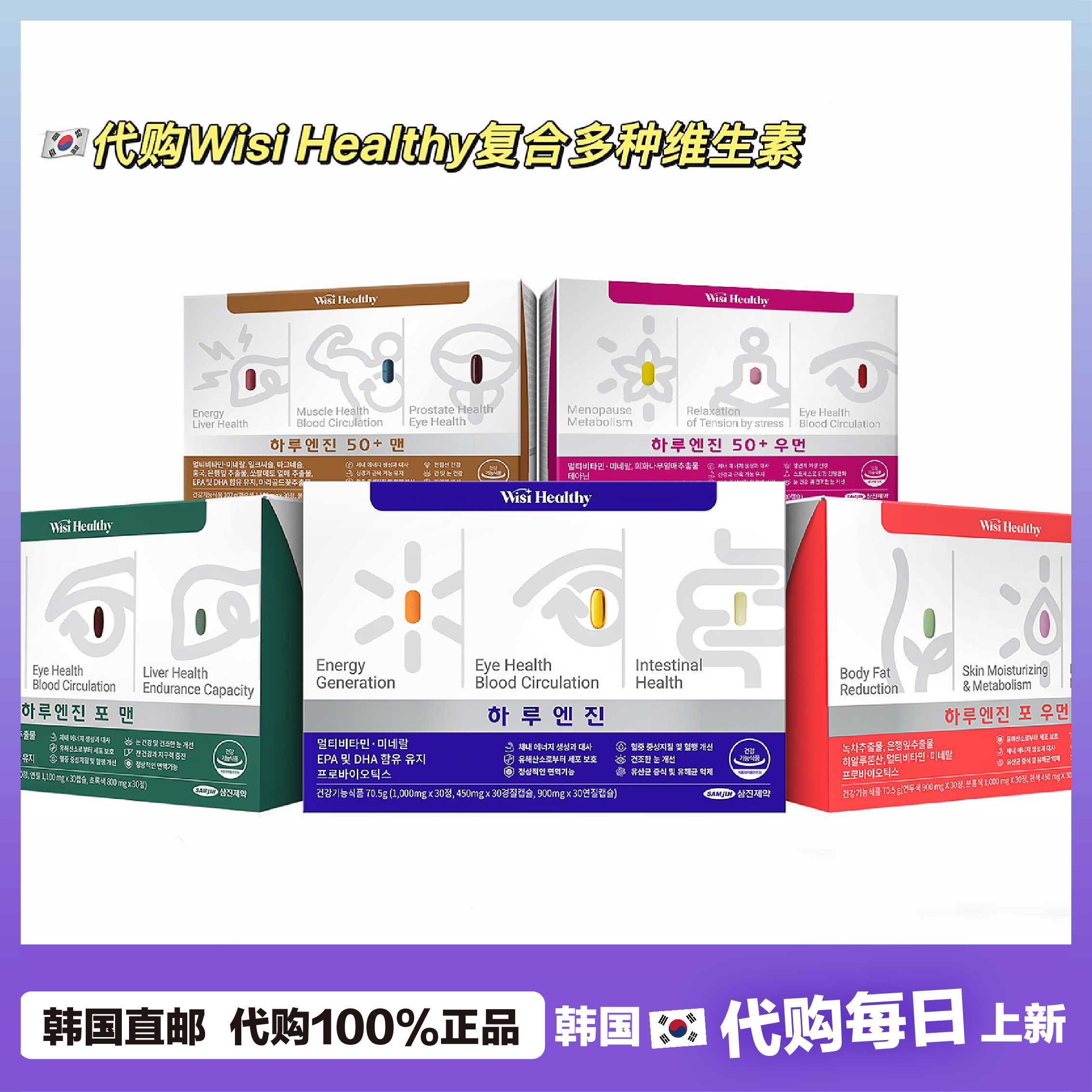 【韩国直邮】Wisi Healthy每日引擎营养包女性男士复合维生素代谢图片