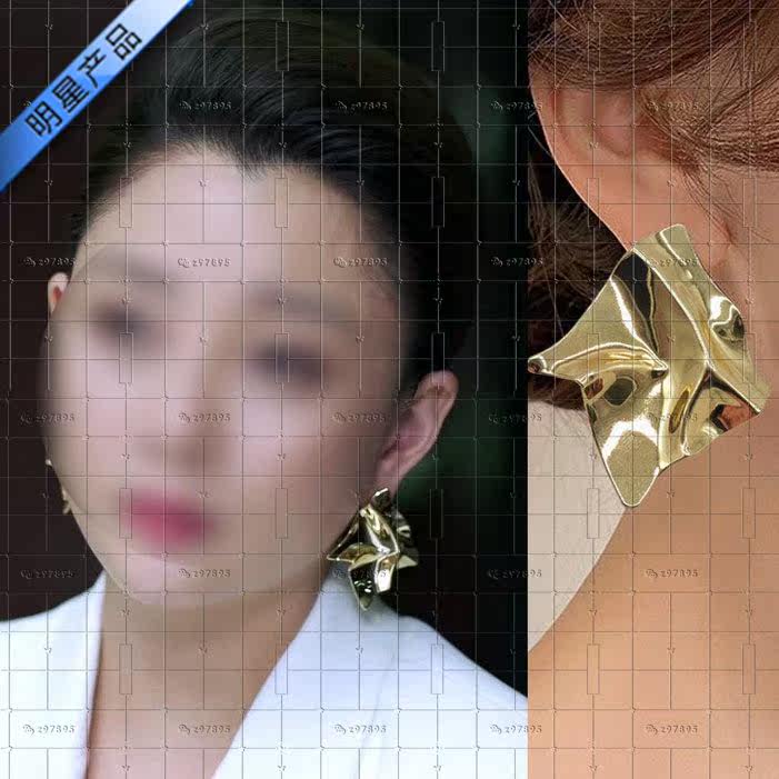 正青春同款耳环殷桃明星耳钉甜美百搭气质夸张菱形耳饰林睿送女友