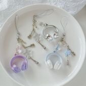 ins风音乐耳机造型手机链个性 背包挂件音符钥匙扣创意高颜值挂件