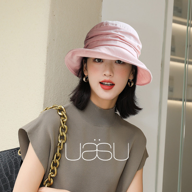 夏季防晒显脸小可折叠渔夫帽女
