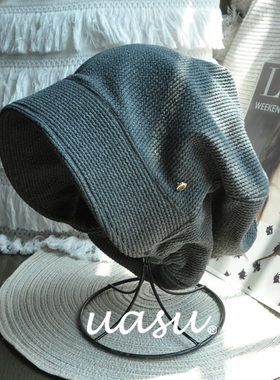 不化妆~炸街素颜帽~显脸小冷帽秋冬季加绒保暖贝雷帽网红堆堆帽女