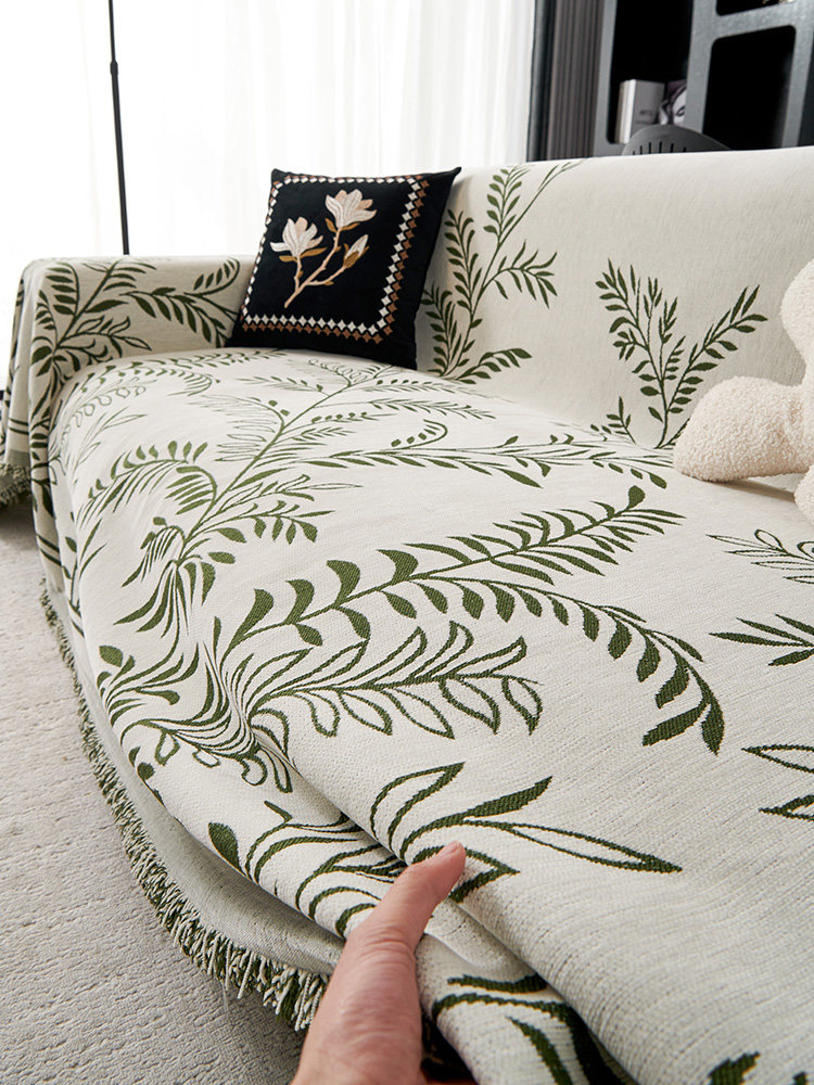 雪尼尔沙发盖布四季通用高级感坐垫子北欧风沙发巾一整张全盖毯子