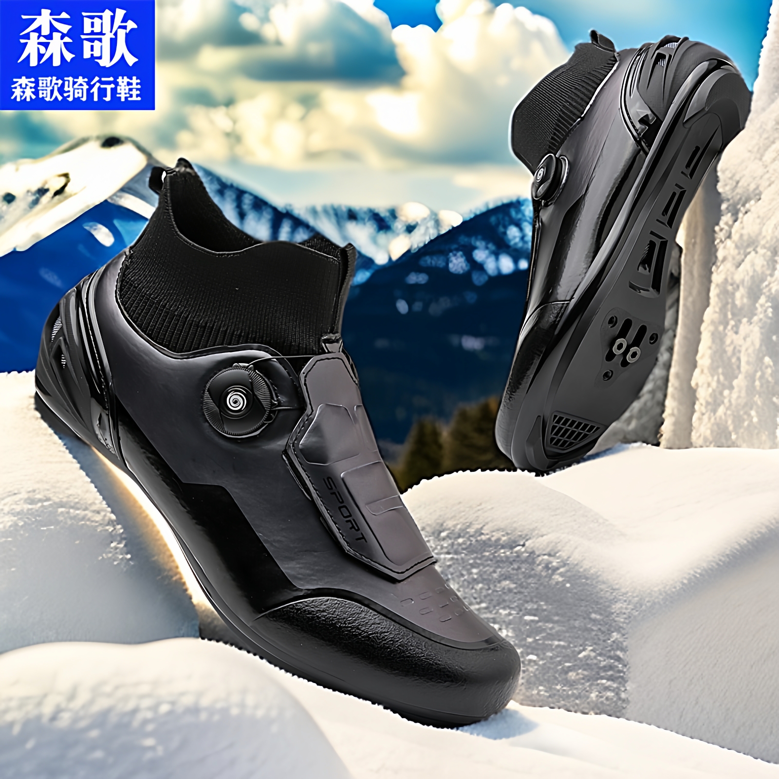 森歌骑行鞋冬季高帮款直行车鞋