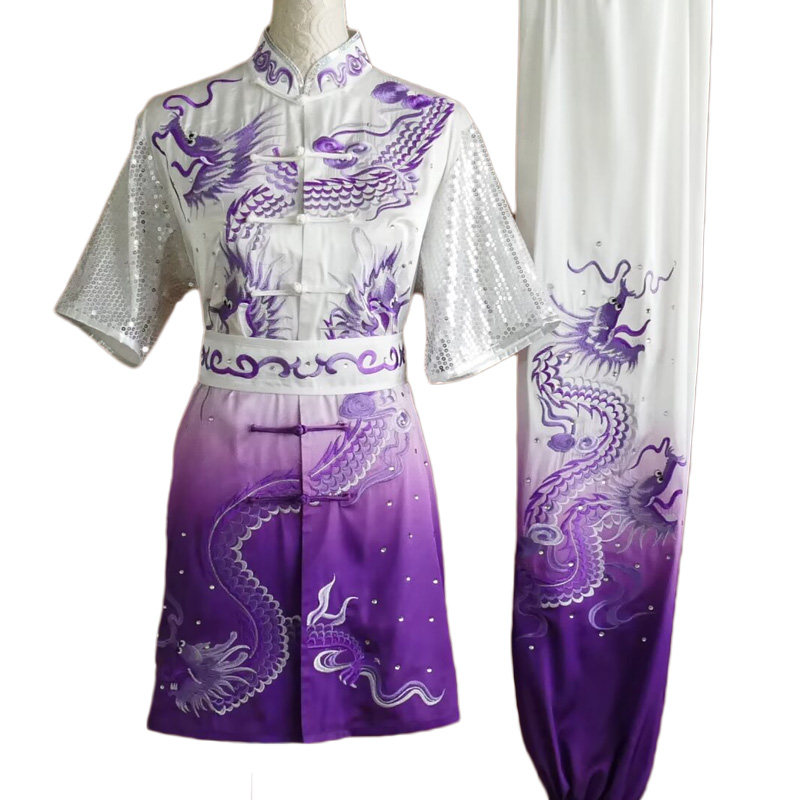 嘉远航武术比赛服装刺绣龙武校考级彩服套路表演服