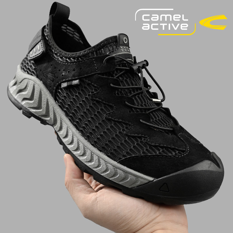 德国骆驼动感男夏季透气鞋子休闲薄款跑步镂空男士户外鞋子网面,流行男鞋,网面鞋,淘宝优惠券,粉丝福利购,淘宝优惠卷