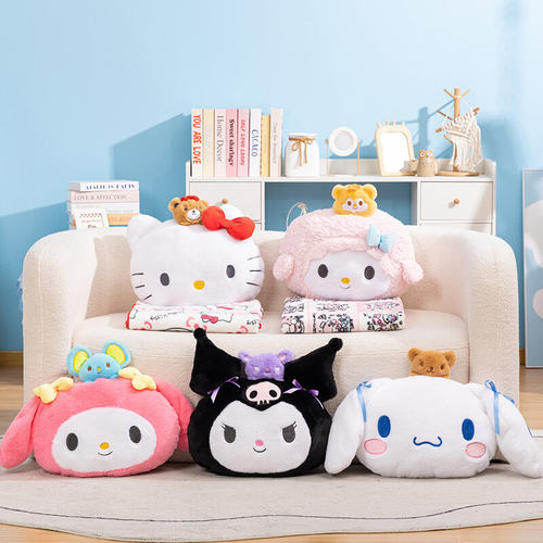 可爱卡通二合一抱枕被车载午睡