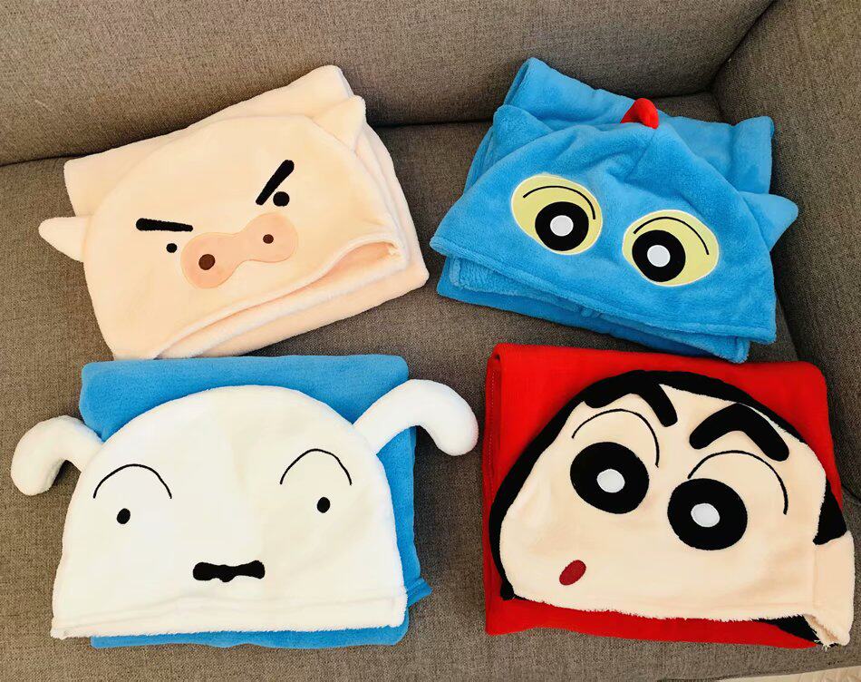 新款卡通家居披风宅人披肩学生宿舍空调毯子午睡盖毯毛毯子