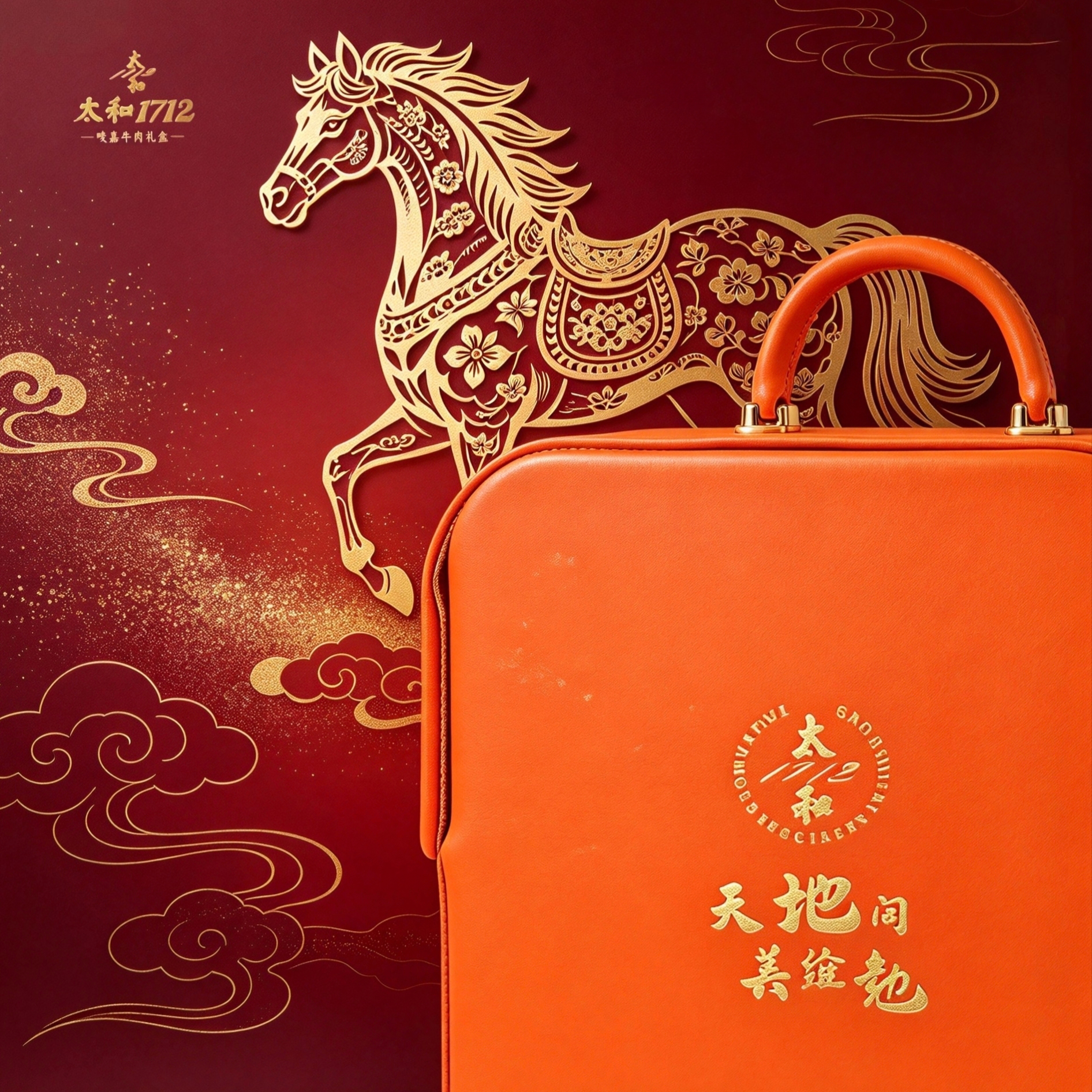唛嘉牛肉 马年臻品——清真唛嘉牛肉【太和1712】限量版皮质礼盒