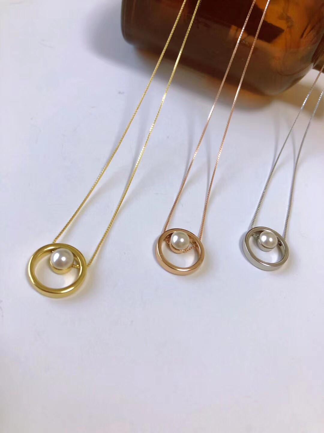 韩国东大门代购TO SIENNA镀18K真金圆环镂空珍珠个性项链锁骨链女