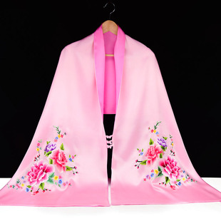 繡莊自銷 女士披肩外套百搭中長(zhǎng)款 時(shí)尚 蘇繡圍巾絲巾禮品 2023新款